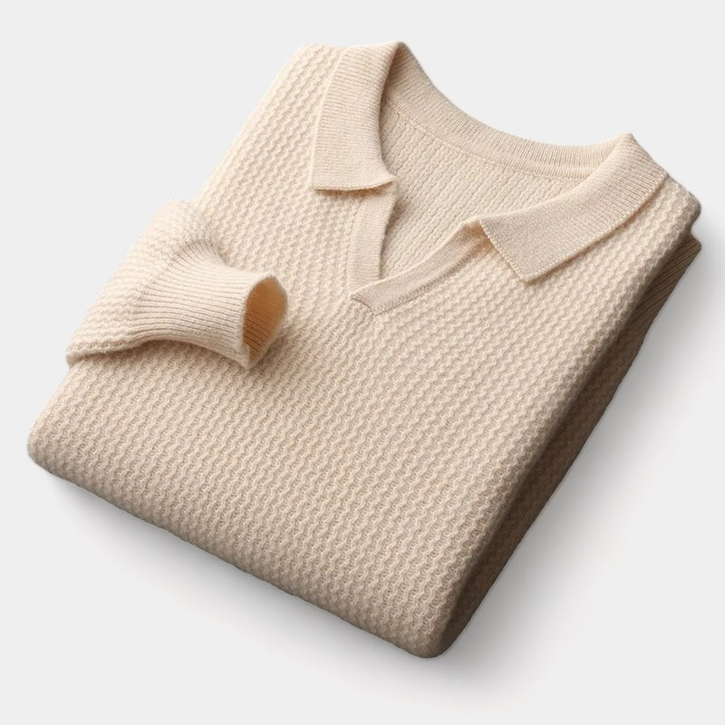 ThorneTailor™ | Merino Wool Flap Collar Sweater