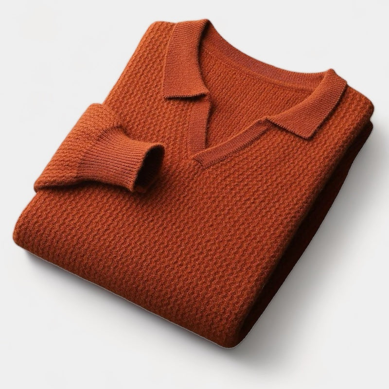 ThorneTailor™ | Merino Wool Flap Collar Sweater