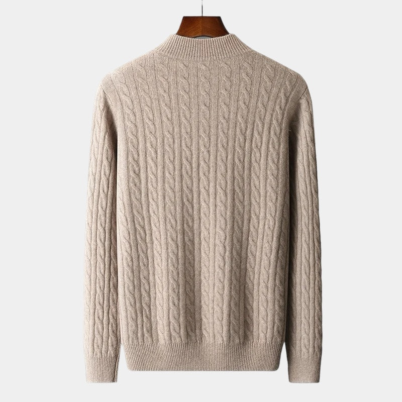 ThorneTailor™ | Merino Wool Knitted Quarter-Zip Sweater